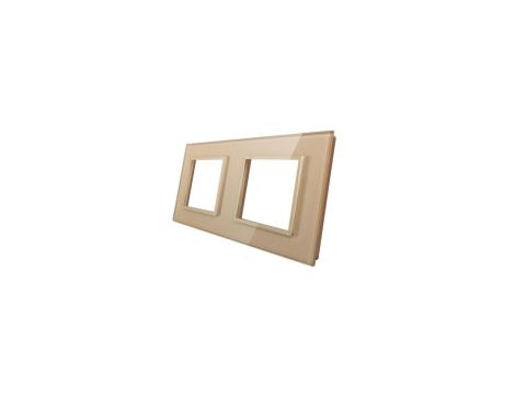 Livolo PODWÓJNA SZAMPAŃSKA METALIZOWANA RAMKA SZKLANA 150 x 80mm GPF-2-63