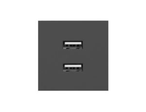 ORNO gniazdo modułowe czarne 2x USB ładowarka 45x45mm 2,1A 5V DC OR-GM-9010/B/USBX2