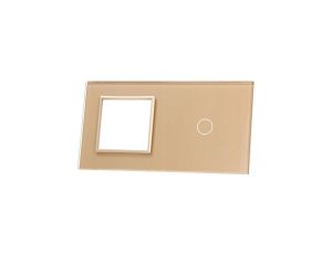 Livolo SZAMPAŃSKI PANEL SZKLANY 1 + MIEJSCE NA GNIAZDO 701G-63