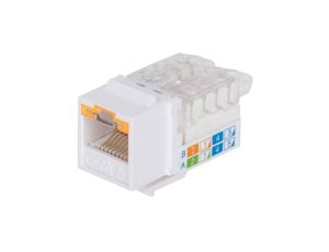 Moduł Keystone RJ45 Cat6 UTP z funkcją blokady portu, biały