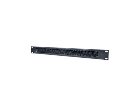 Przepust kablowy szczotkowy 1U Rack 19, czarny