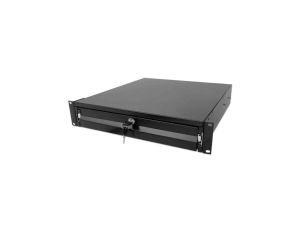 Szuflada do szaf Rack, 2U, z zamkiem, 466mm, czarna