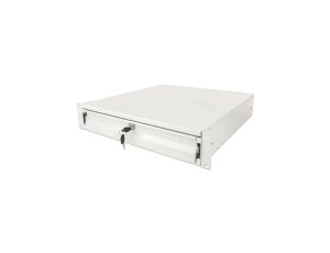 Szuflada do szaf Rack, 2U, z zamkiem, 466mm, szara