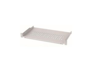 Półka 1U 255mm Rack 19, 2 pkt mocowania, perforowana, szara