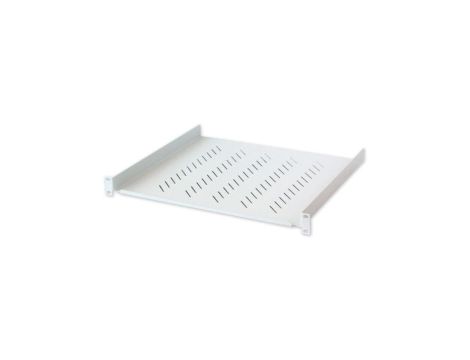 Półka 1U 400mm Rack 19, 2 pkt mocowania, perforowana, szara