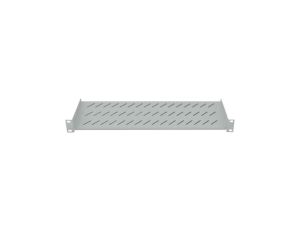Półka 1U 150mm Rack 19, 2 pkt mocowania, perforowana, szara