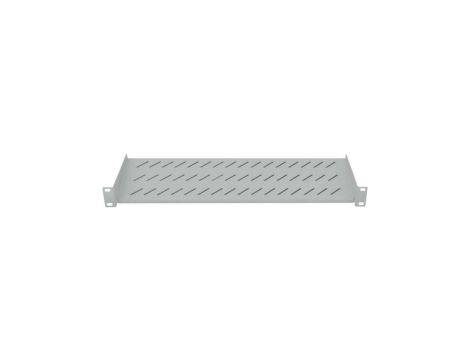 Półka 1U 150mm Rack 19, 2 pkt mocowania, perforowana, szara