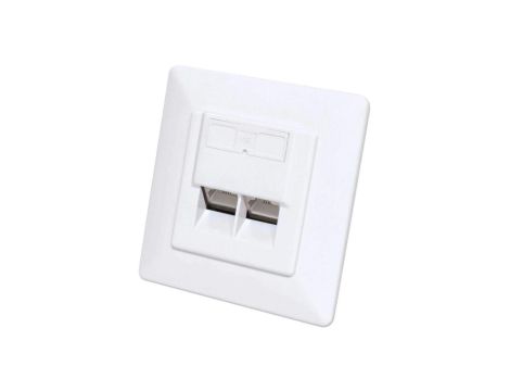 Gniazdo sieciowe podtynkowe 2x RJ45 Cat6 10G, STP, białe 771900