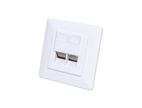 Gniazdo sieciowe podtynkowe 2x RJ45 Cat6a 10G, STP, białe 771917