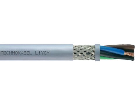 Przewód sterowniczy w ekranie LIYCY 300/300V 2x0,34 szary linka Technokabel /500m/
