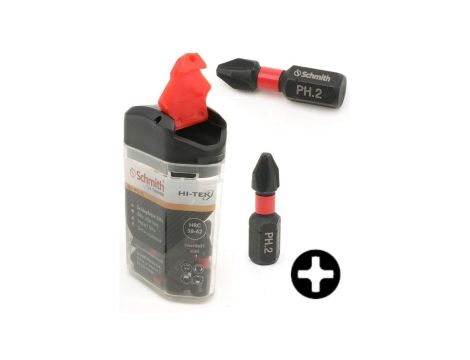 Bity udarowe PH2 25mm 20szt zestaw BIT krzyżowy - Schmith