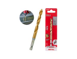 Wiertło do metalu HSS-G TiN walcowane 8x70/111mm RED HEX SHOCKWAVE MILWAUKEE