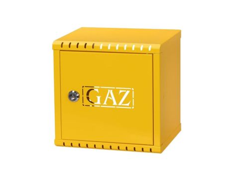 Skrzynka szafka gazowa nierdzewna żółta 250x250x200mm + kluczyk bezpieczeństwa