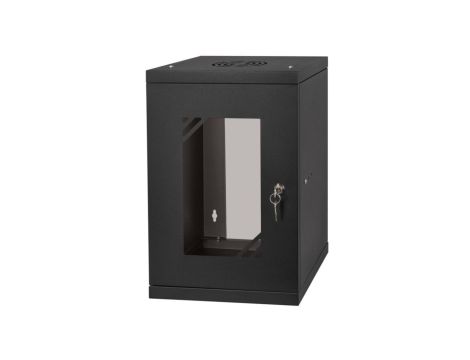 Szafa wisząca RACK 10 9U 300mm drzwi szklane czarna