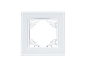 QUADRA Ramka pojedyncza szklana biała QR-R1-GW