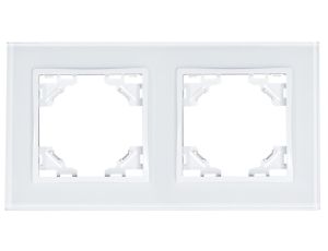 QUADRA Ramka podwójna szklana biała