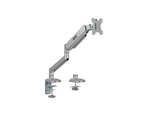 Uchwyt do monitora aluminiowy ze sprężyną gazową Ergo Office, podwójne ramię, vesa 75x75/100x100, 17-32 10 kg srebrny, ER-447