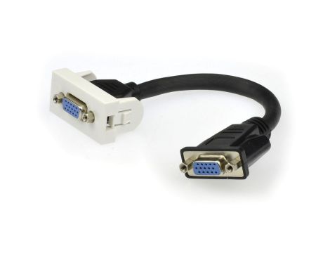 Gniazdo monitorowe SVGA 15pin z przewodem 20cm moduł 1M 22,5x45 biały HQ Mediabox