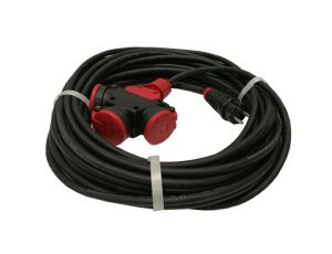 Przedłużacz budowlany jednofazowy elCORD 16A 230V IP44 10m H07RN-F 3G2,5 z wtyczką uni-schuko i potrójnym gniazdem 32126100