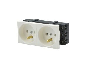 Gniazdo M45 2x 2P+Z bez blokady biały JL-01-G23-1