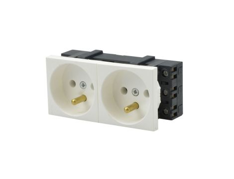 Gniazdo M45 2x 2P+Z bez blokady biały JL-01-G23-1