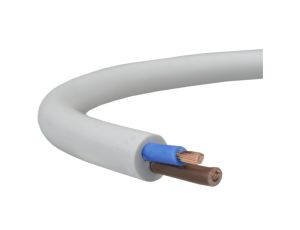 Przewód prądowy H05VV-F / OWY 500V 2x2,5 warsztatowy biały linka Elektrokabel /100m/