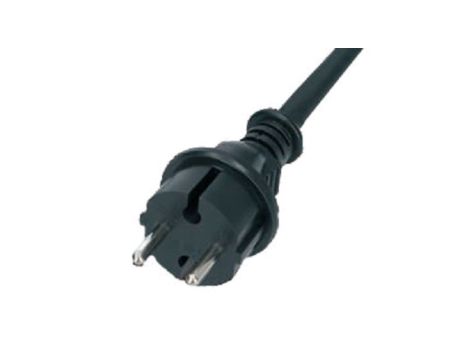 Przewód z wtyczką gumowy 2x1,5mm 4m czarny IP44