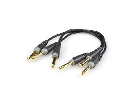 KLOTZ Zestaw 3x Kabel Złączka do Efektów Gitarowych Jack 6,3mm Mono (wtyk / wtyk) 30cm