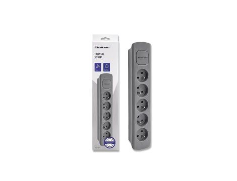 Qoltec Listwa zasilająca 5 gniazd 1.8m Szara