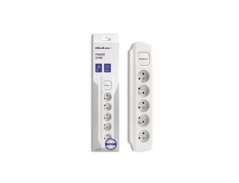 Qoltec Listwa zasilająca 5 gniazd 1.8m Biała