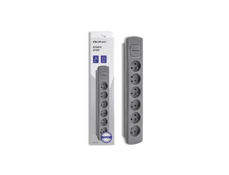 Qoltec Listwa zasilająca 6 gniazd 1.8m Szara