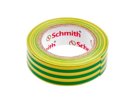 Taśma izolacyjna zielono-żółta mocna 10m samogasnąca - Schmith