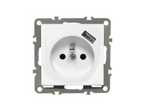 QUADRA Gniazdo z/u +USB białe