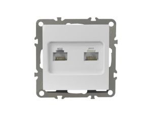 QUADRA Gniado komputerowe podwójne RJ45x2 białe