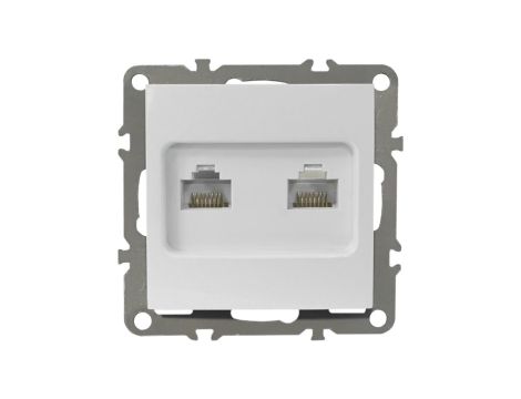 QUADRA Gniado komputerowe podwójne RJ45x2 białe