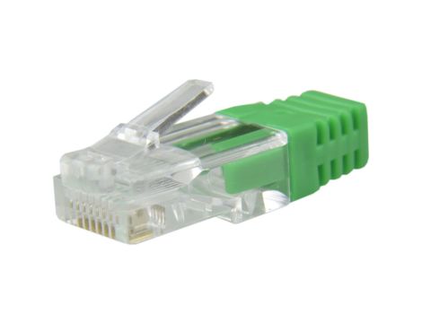 Osłonka wewnętrzna wtyku RJ45 zielona WORECZEK 100szt.