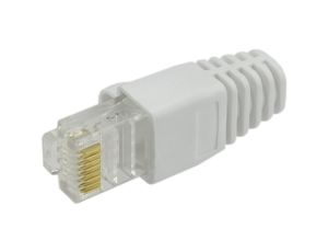 Gumowa osłonka wtyku RJ45 biała WORECZEK 100szt.
