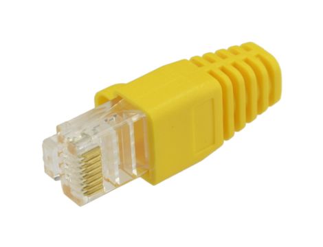 Gumowa osłonka wtyku RJ45 żółta WORECZEK 100szt.