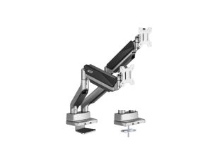 Uchwyt biurkowy na dwa monitory uniwersalny Ergo Office, sprężyna gazowa 17-35 15kg, VESA 75x75 / 100x100, ER-446