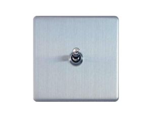 Varilight Włącznik uchylny pojedynczy Metal stal szlifowana dźwigniowy 10A 230V uchylny