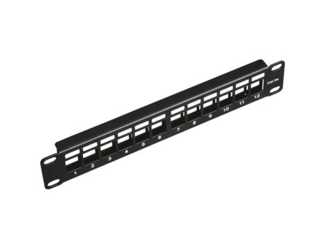 Patch panel pusty RACK 10 1U na 12 modułów keystone czarny Alantec