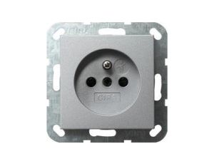 Gira Gniazdo z bolcem z ochr.dz. System 55 kolor aluminiowy