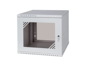 Szafa wisząca RACK 19 9U 450mm drzwi szklane szara PRO