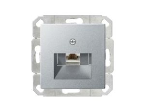 Gniazdo komputerowe poj. RJ45 cat. 6 Gira System 55 aluminium