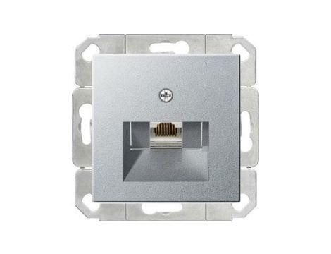Gniazdo komputerowe poj. RJ45 cat. 6 Gira System 55 aluminium