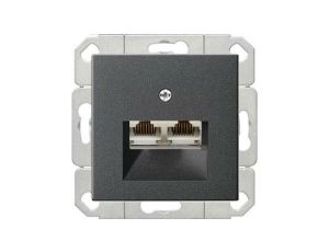 Gniazdo komputerowe podw. RJ45 cat. 6 Gira System 55 antracyt