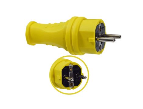 Wtyczka gumowa 16A 230V IP44 żółta AEI602277-Y
