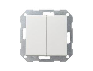 Gira Wyłącznik podwójny schodowy Gira System 55 biały matowy