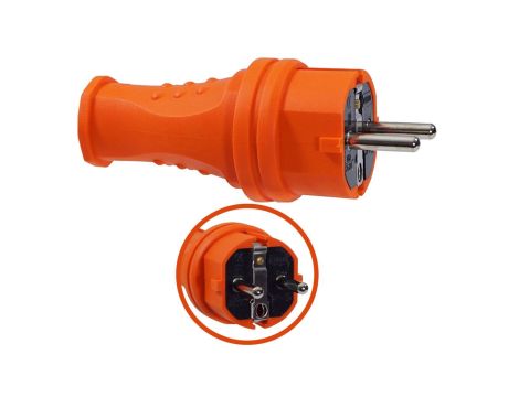 Wtyczka gumowa 16A 230V IP44 pomarańczowa AEI602277-O