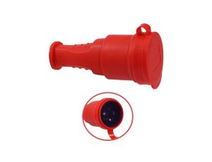 Gniazdo przenośne gumowe 16A 230V IP44 czerwone AEI602279-R